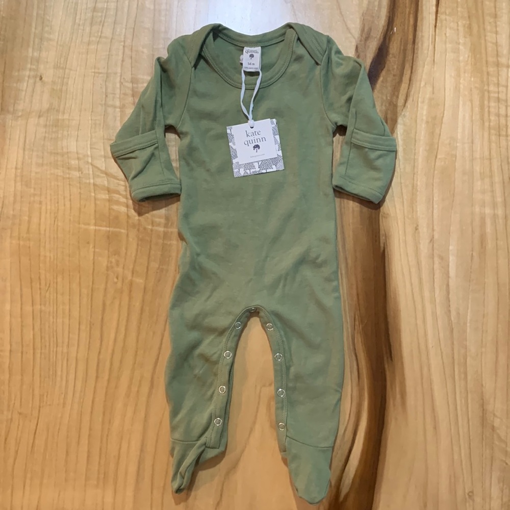 Kate Quinn Lap Neck Footie, Green